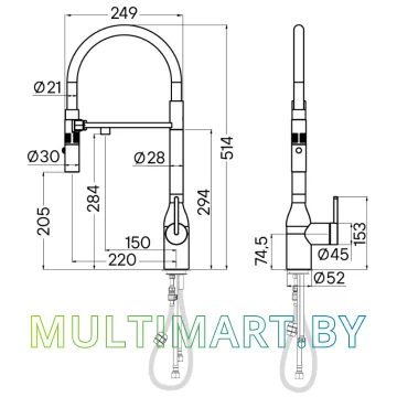 Смеситель Paulmark Magneto One Ma213188-BG (брашированное золото) картинка 13